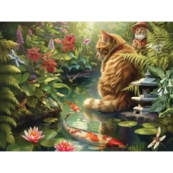 Cobble Hill Easy Handling Puzzle 275 Pieces - Koi Cat