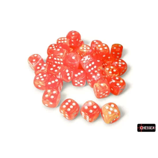 Festive 12Mm D6 Dahlia/White Dobbelsteen Set (36 Stuks)