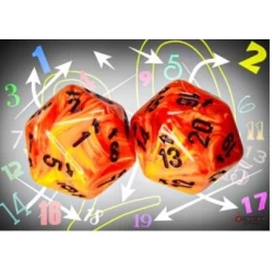 Vortex Orange/Black Countup&Down D20