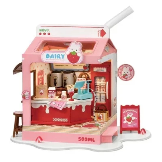 Robotime Diy Huisje Strawberry Milk House Ds034 155×116×183Cm